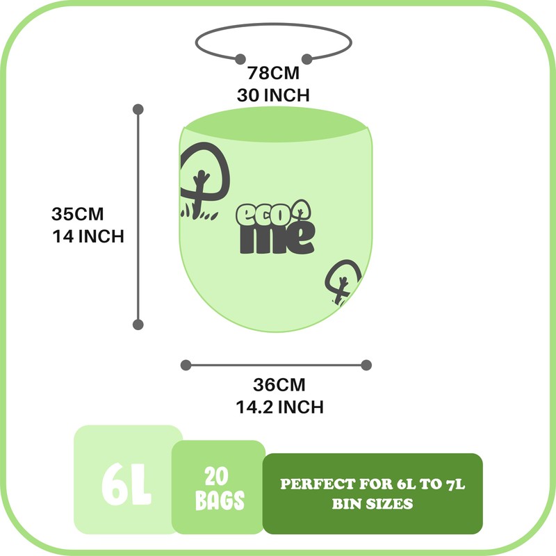 6L to 7L x20 Compostable Caddy liners | Extra Thick