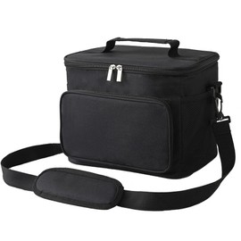 M-YOUNG Adult Large Lunch Box Insulated Lunch Soft Cooler Bag for Men Women Reusable Leakproof Lunch Bag with Adjustable Shoulder Strap (Black)
