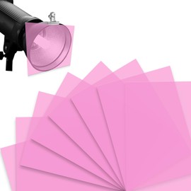 KINETOX Pack of 8 Colour Film Heat Resistant Colour Films A4 Transparent Colour Correction for Lamps Pink Lamp Film 29.7 x 21 cm Colour Filter Photo Graphy Studio Headlight Strobe Flash LED Stage DIY
