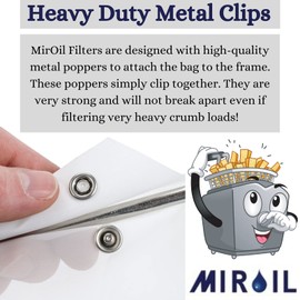 MirOil CONE2B Fryer Filter Bag & Frame Combo Set – Durable Reusable Strainer Bag and Metal Support Frame for Commercial Kitchen Use - Compatible with MirOil Blue Oil Caddy - Model #30L