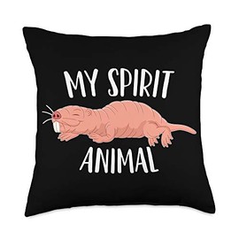 Naked Mole Rat is My Spirit Animal Throw Pillow