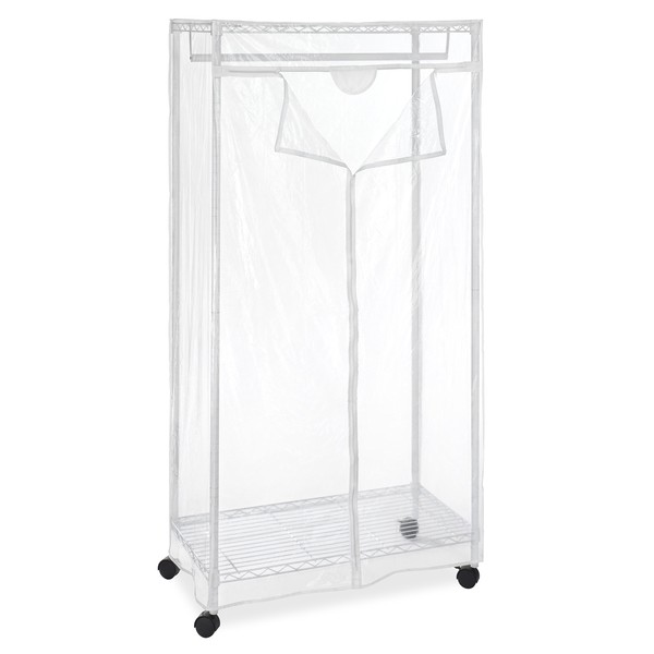 Whitmor Supreme Clothes Closet Clear, White, Large