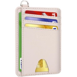 EcoVision Slim Minimalist Front Pocket Wallet, RFID Blocking Credit Card Holder Wallet with Detachable D-Shackle for Men Women