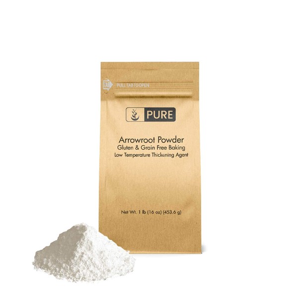 Arrowroot Powder (Flour/Starch) (1 lb) by Pure Organic Ingredients, Gluten Free, Grain Free, Vegan, Paleo, Corn Starch Replacement, Thickener, Eco-Friendly Packaging (Also in 4 oz, 2 lb)