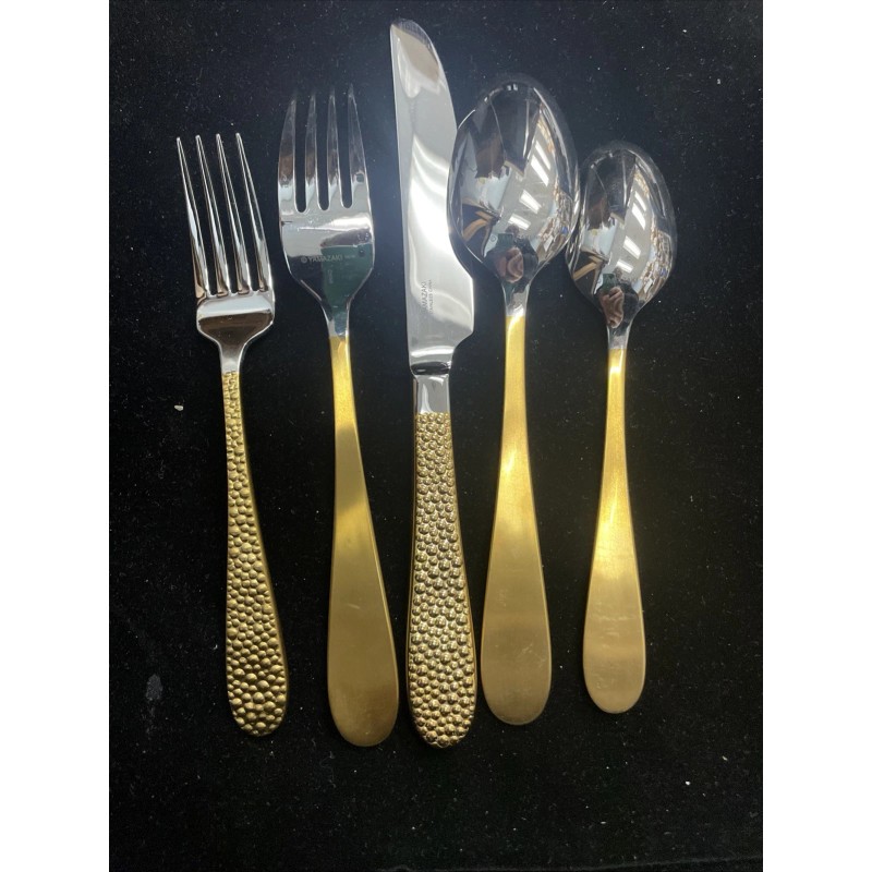 Yamazaki Pebble GOLD 5Pc Place Setting BRAND NEW