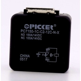 PC7150-1C-C2-12C-N-X | 5 Pin SPDT 12 VDC Coil, 150/100 Amp 75 VDC Switching, Max | ISO Automotive Plug-in Relay with Metal Mounting Bracket
