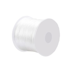 GraceAngie1 Reel 0.5mm Strong Stretchy Elastic String Cord Thread for DIY Bracelet Necklace Jewelry (50 Meter Each Reel Roll) - White
