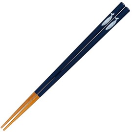 Sunlife H-06135 Chopsticks, Dishwasher Safe, Adult, Long, 9.1 inches (23 cm), Whale, Natural Wood, Navy, Made in Japan