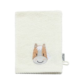 Sterntaler Pack of 2 Farm Terry Cloth Baby Wash Mitt Made of Absorbent, Soft Cotton, Provides Fun Bathing and Showering - Baby and Children's Wash Cloth, Stone Green