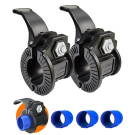 ZY-HUAN Barbell Clamps Pair of 1" inch or 2" Inch Pro Collar Adjustable Weight Bar Clips Fast Release Perfect for Pro Crossfit Strong Lifts and Olympic Fitness Training Supplies (BULE 0.98-1.18inch)