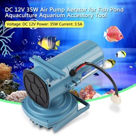Aquarium Air Pump, DC 12V 35W Commercial Air Pump Pond Aerator Bubblerfor Fish Pond Aquaculture Aquarium Accessory Tool