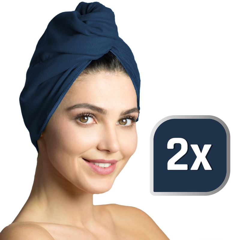 Microfibre Hair Turban Set - 2 Pieces, Absorbent and Quick-Drying
