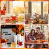 Soaoo 24 Pcs Fall Wooden Table Signs Maple Leaf Wood