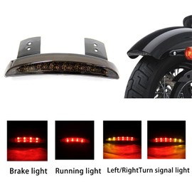 Motorcycle LED Rear Light, Indicator Light, Motorcycle Smoke Chopped Rear Mudguard Plate Rear Brake License LED Light Replacement Light Stop Running Light for Sportster XL883N 1200N XL1200V XL1200X