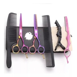 generic Set Básico De Peluquería En Estuche De Cuero Dragón Púrpura