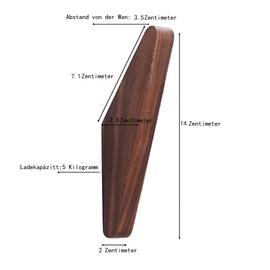 Ganci da parete in legno di noce nero, 6 pezzi, design minimalista, montaggio a parete, rustici, per appendere asciugamani da bagno