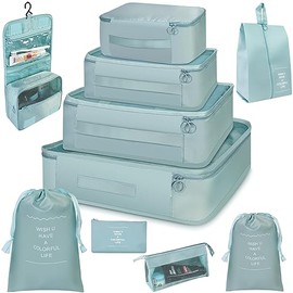 ZFWDSY Packing Cubes for Suitcase Set of 10 for Carry-on Luggage Suitcase Organiser Bag for Travel Essentials,Waterproof Travel Accessories