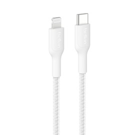 Belkin USB-C to Lightningケーブル 編組PCR 2M ホワイト CAA022fq2MWH