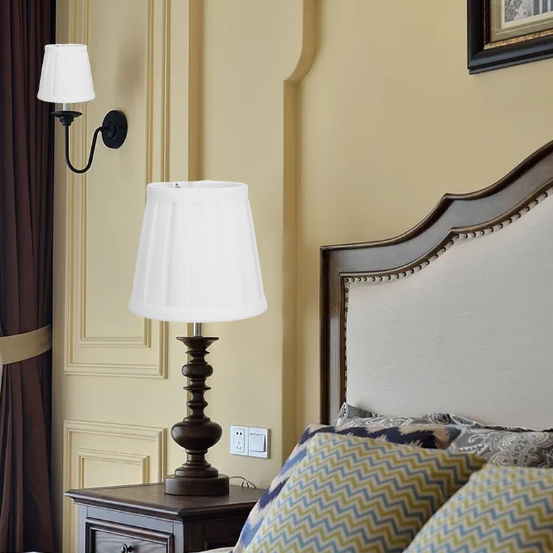 3PCS Cloth Lampshade E14 Clip On Fabric Lamp Cover for