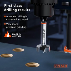 Presch Forstner Drill Bit Ø 25mm - Drill bit for wood with high-precision centering point for perfect round holes - Reliable performance with optimized longevity