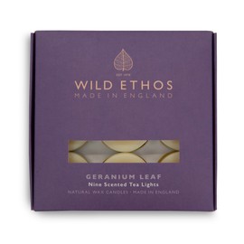 Wild Ethos Scented Tea Lights - Natural Wax - Long Lasting & Blended Natural Essential Oils - Pack of 9 - Made in The UK - Select Your Scent (Pine Forest)