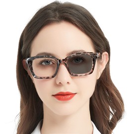MARE AZZURO Photochromic Reading Glasses Women Blue Light Blocking Oversized Readers 1.00 1.50 2.00 2.50 3.00 3.50 4.00 (Leopard, 2.5)