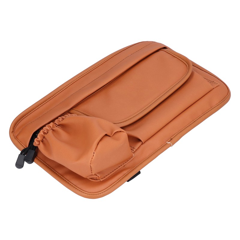 Waterproof Storage Bag Artificial Leather Brown Zipper Organizer for Vespa