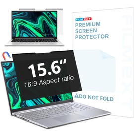 FILMEXT Magnetic Laptop privacy screen 15.6 inch for 16:9 Widedisplay, Removable Laptop Privacy Screen Shield Anti Glare Blue Light Filter for HP/Dell/Acer/Lenovo/Asus