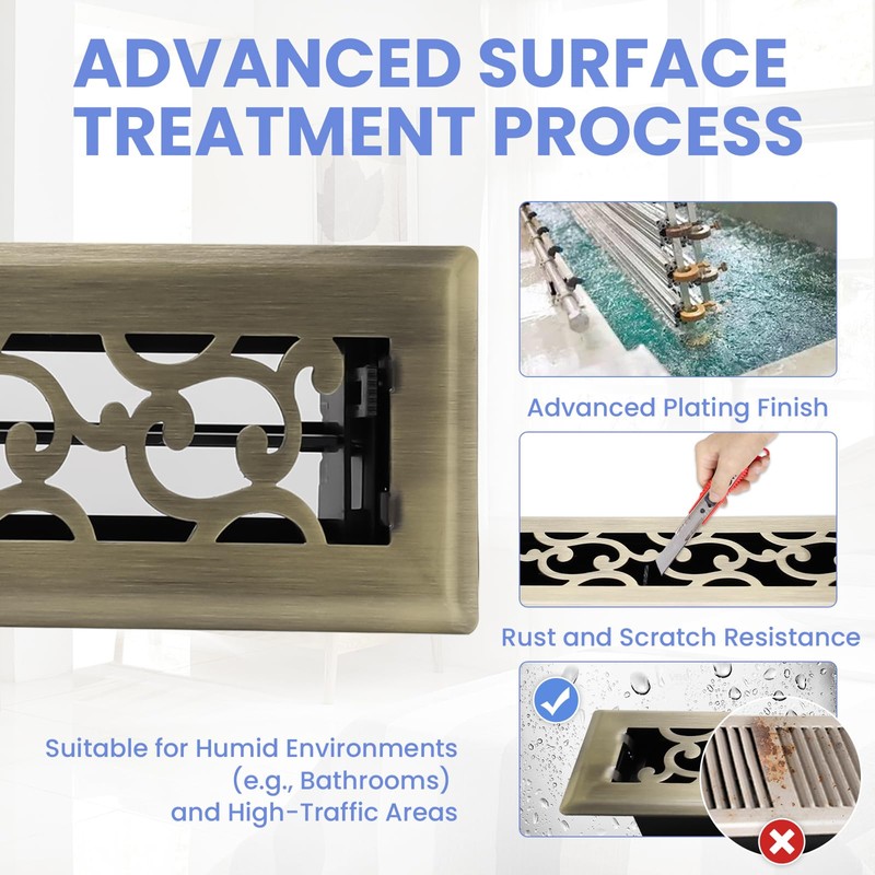 Howeall 2x10 Inches Heavy Duty Walkable Floor Register - Easy