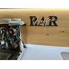 Kaffee-BAR Schild mit 3D-Schriftzug aus Holz (30cm) Schwarz
