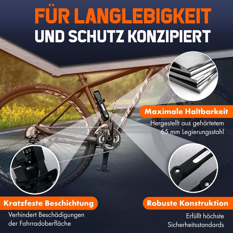 ANFIL® Folding Bicycle Lock with Combination Lock – Robust Bicycle