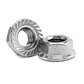 3/8-16 Serrated Flange Hex Lock Nuts 50Pcs 304 Stainless Steel 18-8, Full Thread, Hex Drive, Bright Finish by SG TZH