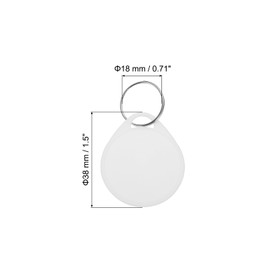 PATIKIL 10 Pcs Plastic Key Tags Sturdy Round White Sturdy Item Identifiers Label Stickers and Split Rings, White