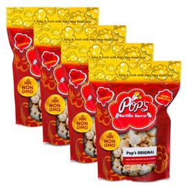 Pop's Kettle Korn- Sweet and Salty | 4-Pack Original Kettle - Gluten-Free, Whole Grain, Hand-Popped, Small