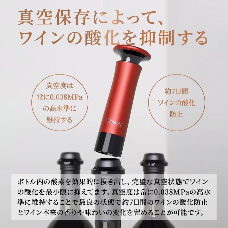 CheerModa Wine Stopper Set of 4 x 1 Pump, Wine