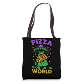 Paranormal Pizza Shirt Alien UFO Slice Cryptid Foodie Tee Tote Bag