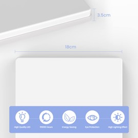 EASY EAGLE LED Flat Ceiling Light, 4000 K, 24 W, 2400 LM, Square Kitchen Lamp, Ceiling Lamp, Square Panel, IP44 Bathroom Lamp for Bedroom, Hallway, Kitchen, Dining Room, Diameter 18 cm