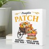Fall Table Decor,Pumpkin Patch Autumn Wheelbarrow Fall Leaves Wood Block