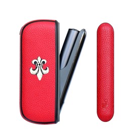 Hoperlo Case for IQOSILMA Compatible Case, TPU + PU Leather Case for ILUMA + Compatible Door Cover Anti-Fingerprint Full Protective Case (Red)