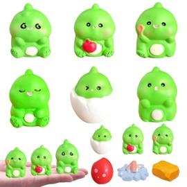 EVDERS 9Pcs Mini Resin Dinosaur Figures, Small Animals to Hide Mini Resin Dinosaurs, Miniature Dinosaur Figurines for Vase Fillers Micro Dollhouse Aquarium Decorations