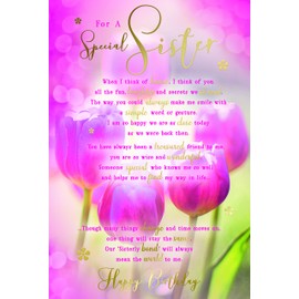 for A Special Sister Sentiments Tulips Happy Birthday Card Lovely Verse