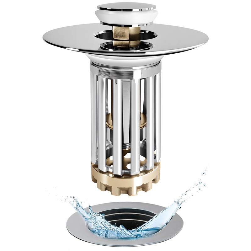 Anlige Bathroom Sink Drain Strainer, 3 in 1 Pop Up