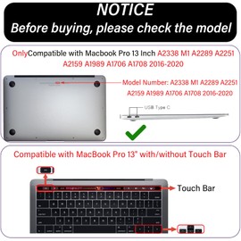 GABraden Compatible with MacBook pro 13 inch Case,2020 2019 2018 2017 2016(A2338 M1/A2159/A2251/A2289/A1989/A1706) with Touch ID and 2 Pack Keyboard Protectors,Laptop Hard Shell（Grey Leopard Cheetah）