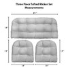 RSH DECOR: 3-Piece Wicker Tufted Cushion Set | 41” x