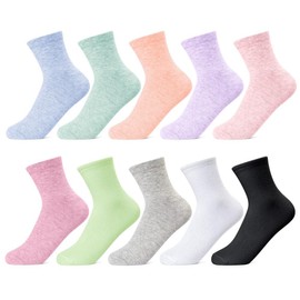 Calcetines para Mujer 10 Pares Calcetas Deportivas Algodon Suave y Cómodo Calcetas Adecuado para Compras de Yoga y Fitness(Multicolores)