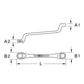 KS Tools 517.0806 CLASSIC Ring Spanner Offset, 10 x 13mm