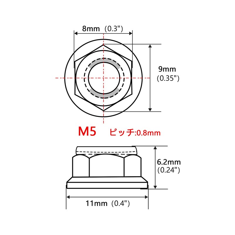 Dingtai M5 M6 Color Aluminum Alloy Nut Nylon Ring 20