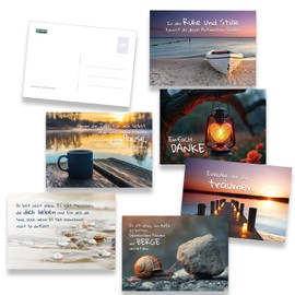 achtsam.shop by Arends-Weimann Lichtblicke - Postcard Set of 6 Postcards with Messages for Inner Strength and Confidence