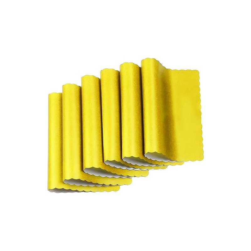 Paper Placemats - Disposable - Scalloped Edge (Yellow, 100)