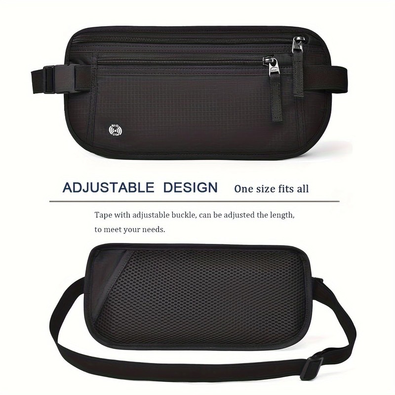 Travel Money Belt with Anti-Theft Zippered Pull Slim Travel Pouch